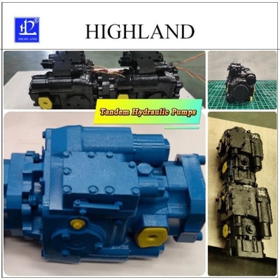 Recolhedora Tandem Bombas hidráulicas Componentes de ferro fundido preto-azul